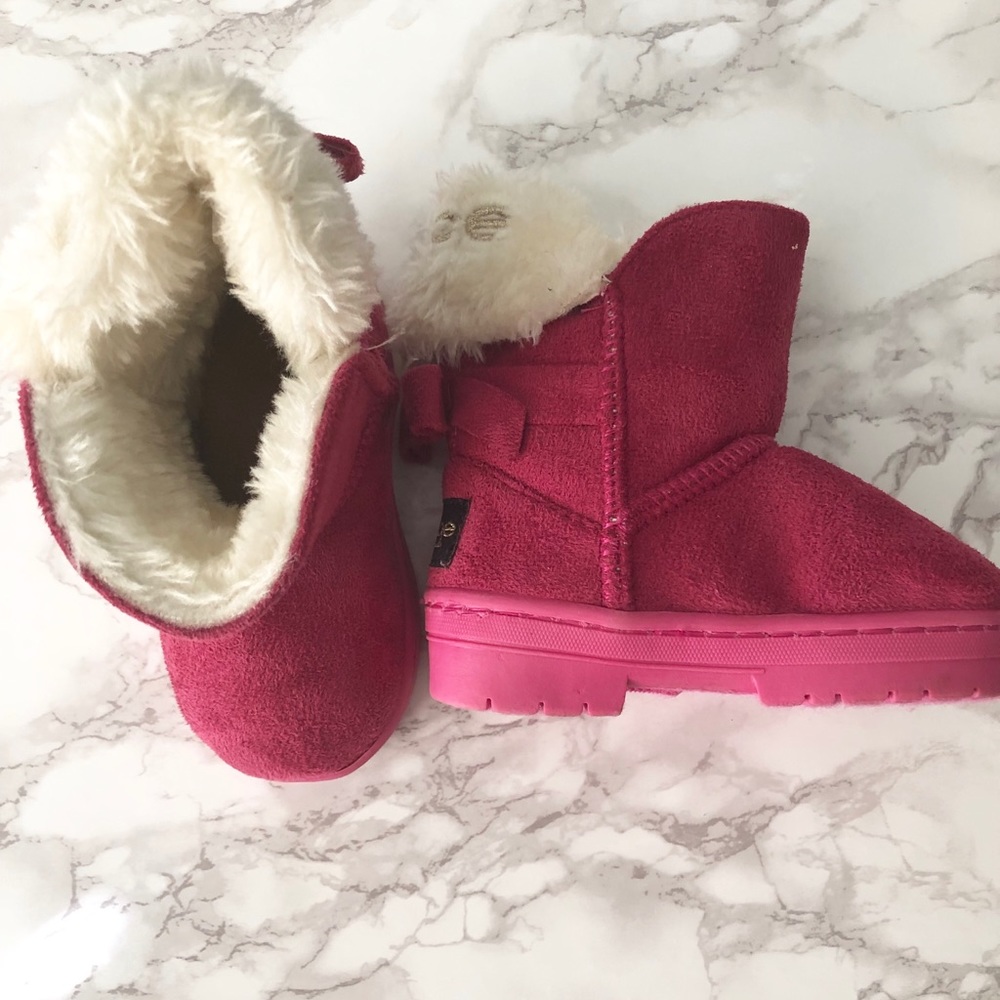 BEBE Pink Boots with Fur (toddler size 6)